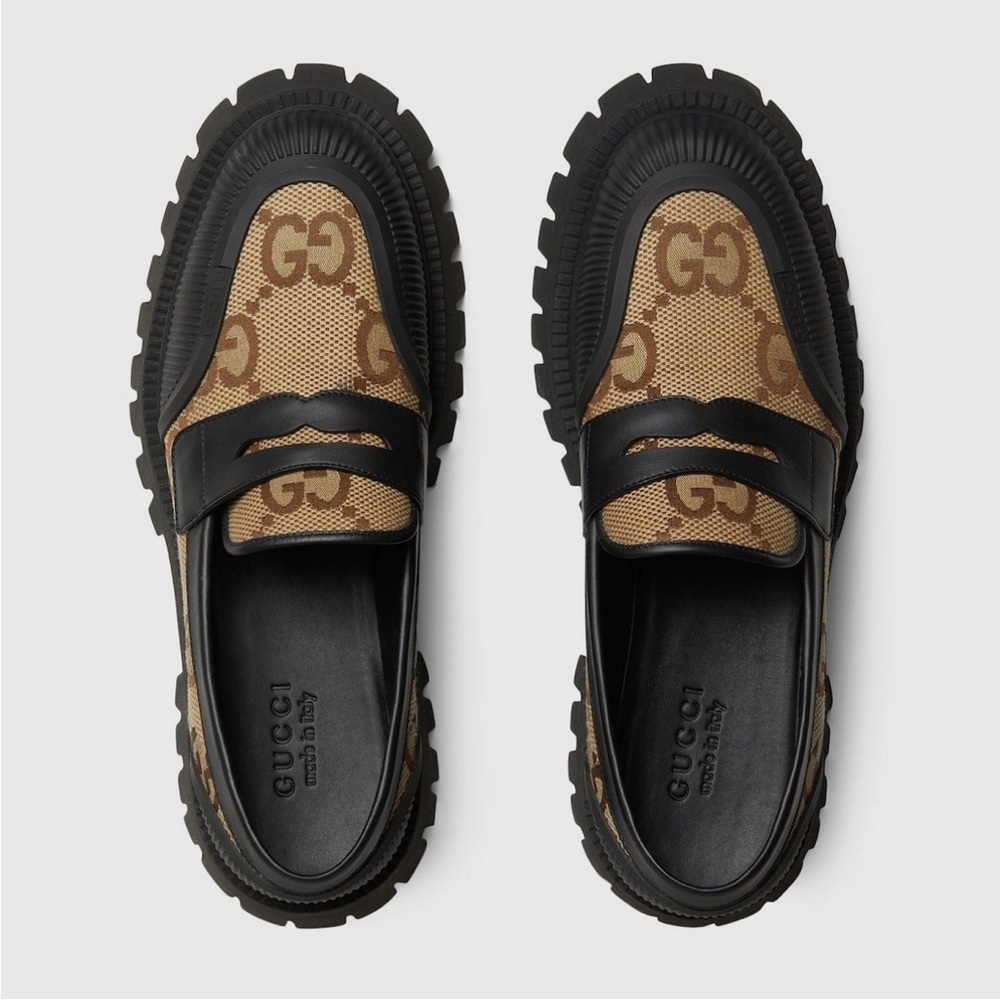 Gucci Brown Jumbo GG chunky loafer